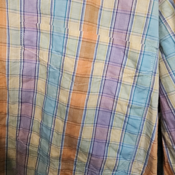 Alan Flusser Pastel Plaid Men's Shirt Men's Size XL - Picture 4 of 11